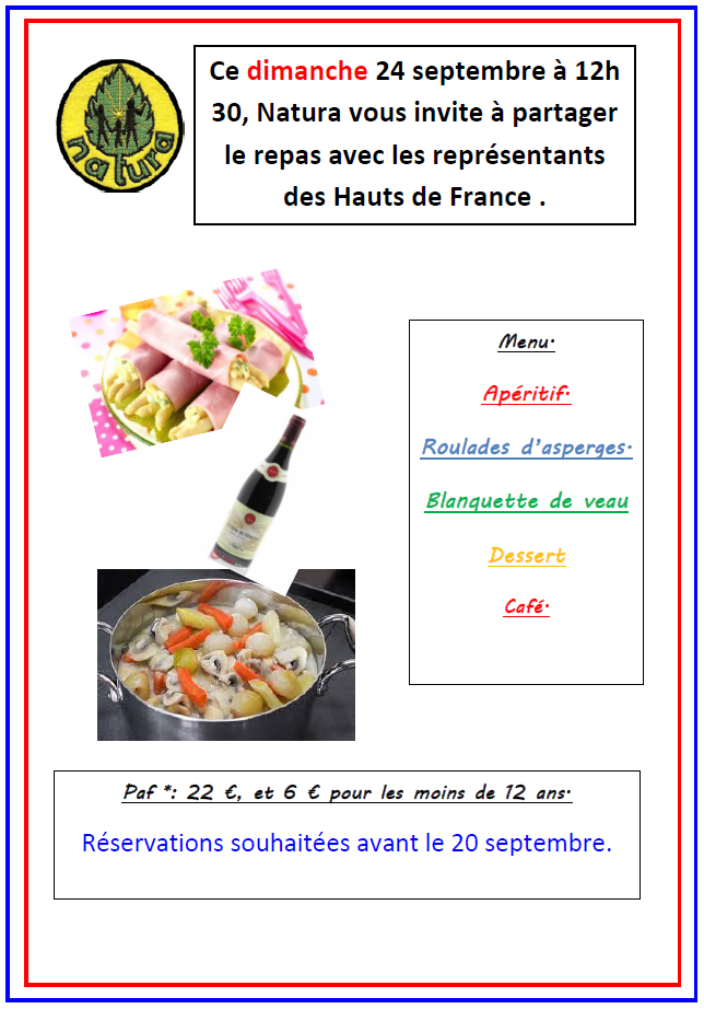 Repas du 24 septembre 2023